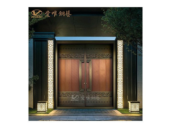 龍派愛(ài)唯銅藝新中式入戶銅門(mén)|銅門(mén)招商加盟
